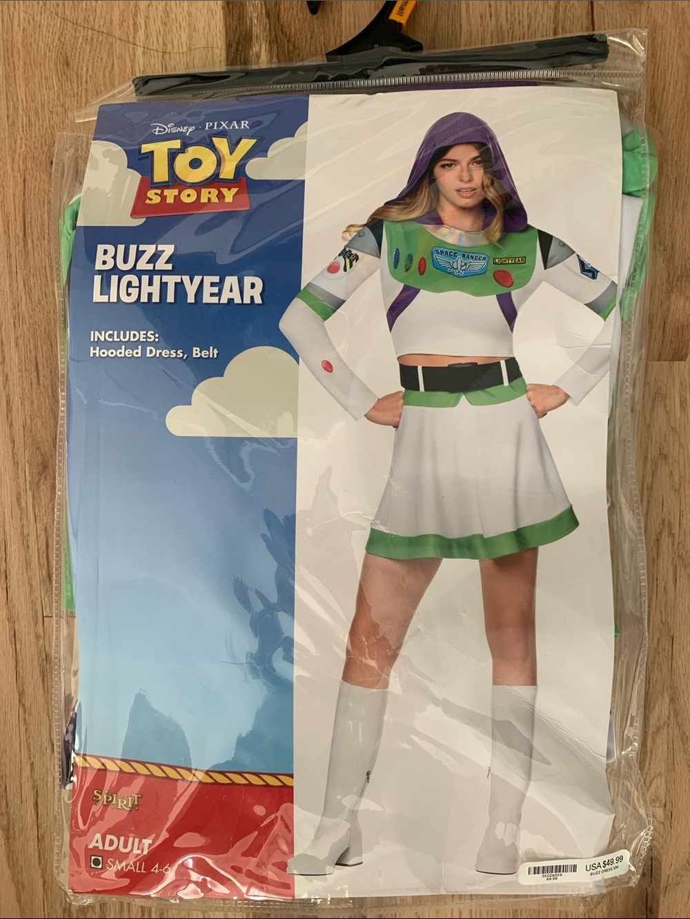 Disney Toy Story Buzz Lightyear Hooded Dress Costume - Adult size small